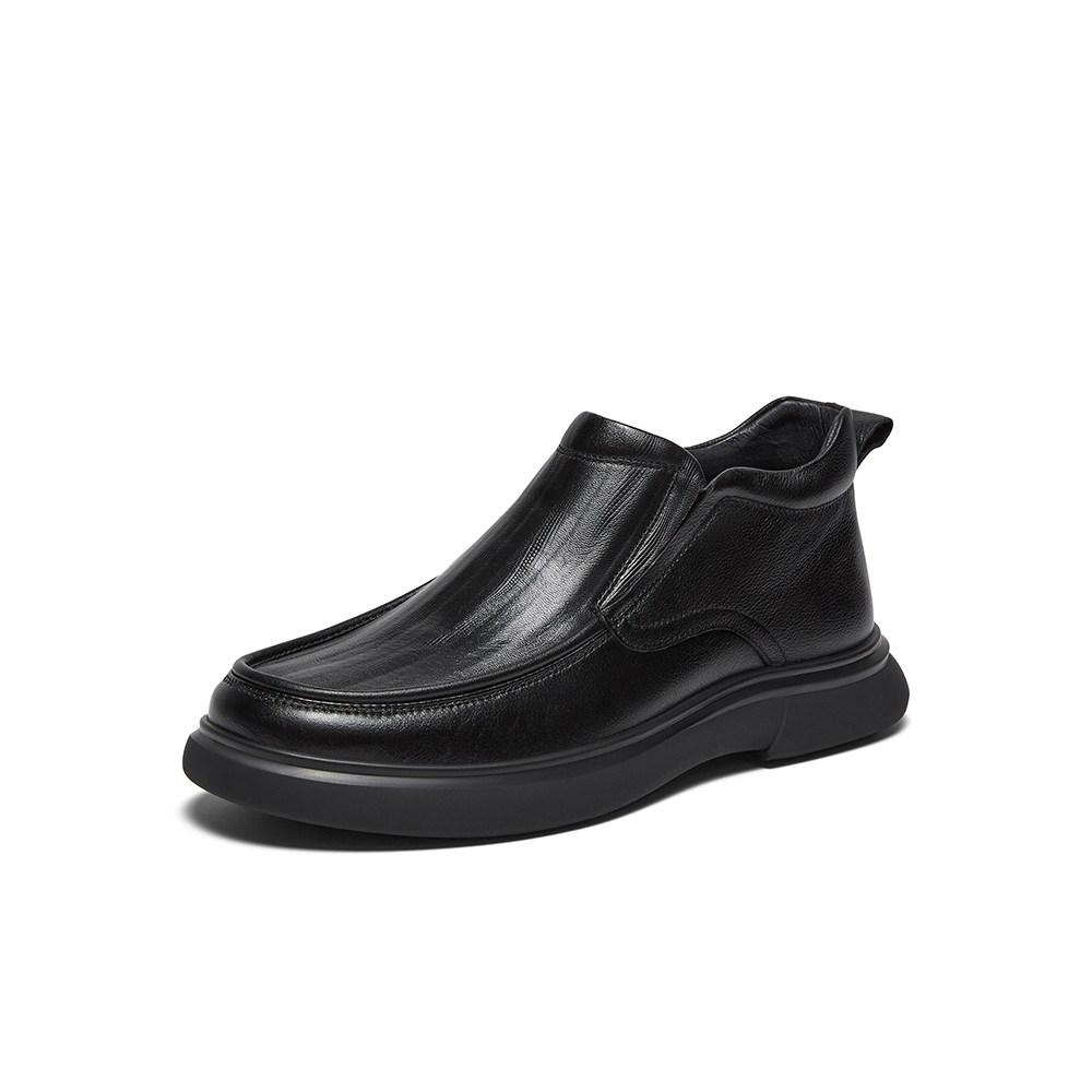 百思图2025冬季新款商场同款休闲皮鞋时尚商务通勤男鞋13025DD5