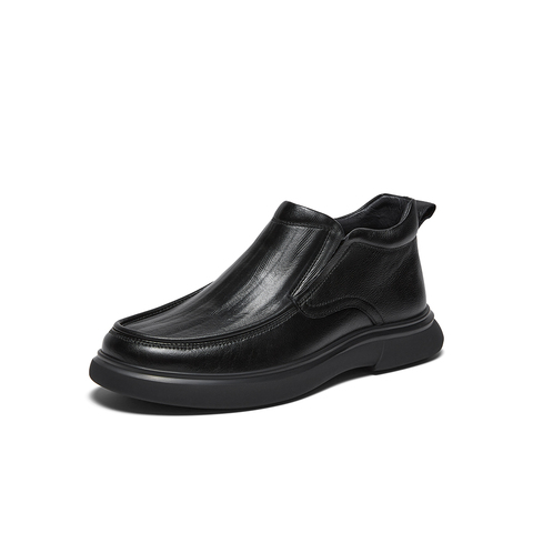 百思图2025冬季新款商场同款休闲皮鞋时尚商务通勤男鞋13025DD5