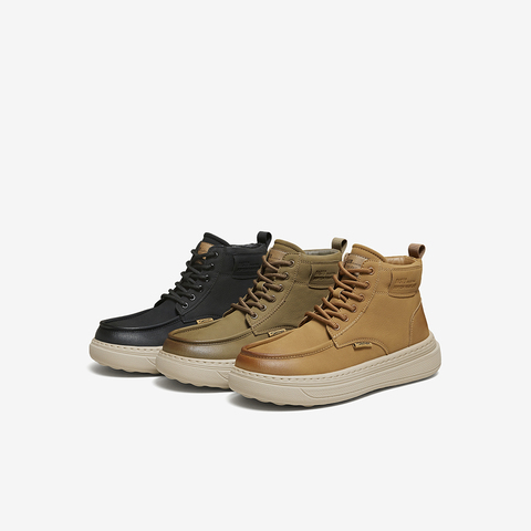 百思图2025冬季新款工装靴时尚简约户外运动厚底男短靴L8802DD5