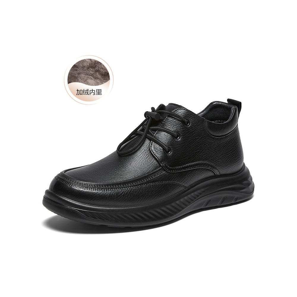 百思图2025冬季新款商场同款休闲皮鞋商务通勤男鞋91132DD5