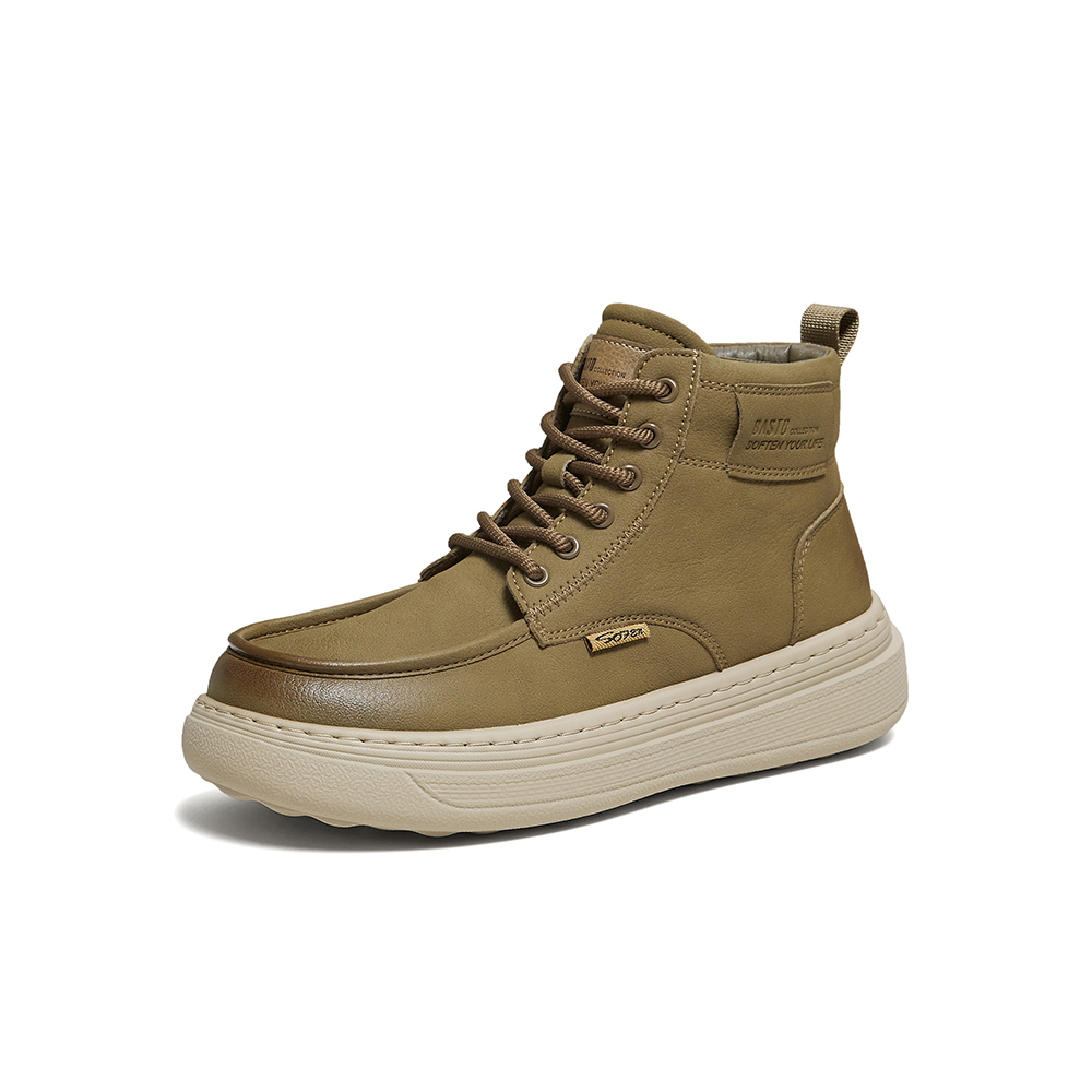 百思图2025冬季新款工装靴时尚简约户外运动厚底男短靴L8802DD5