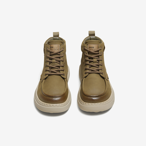 百思图2025冬季新款工装靴时尚简约户外运动厚底男短靴L8802DD5