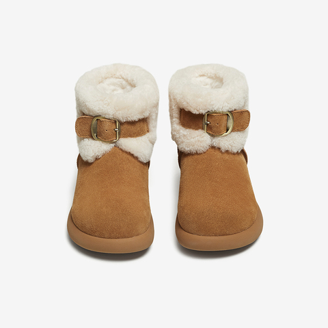 百思图2025冬季新款雪地靴时尚简约户外休闲女短靴L3728DD5