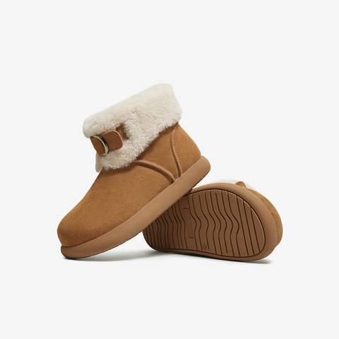 百思图2025冬季新款雪地靴时尚简约户外休闲女短靴L3728DD5