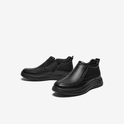 百思图2025冬季新款商场同款时尚商务男休闲皮鞋91131DD5