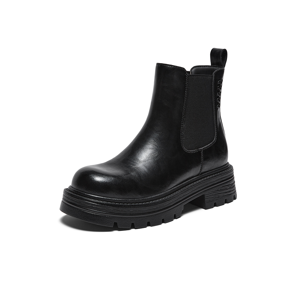 百思图2025冬季新款切尔西靴简约时尚通勤女短靴W0720DD5