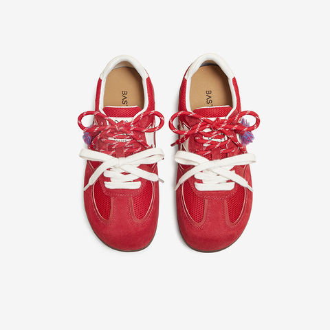 百思图2025秋季新款德训鞋时尚复古户外运动女休闲鞋A2565CM5