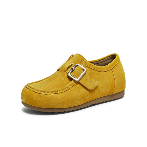 百思图2025秋季新款袋鼠鞋时尚户外休闲深口女单鞋UWK01CM5