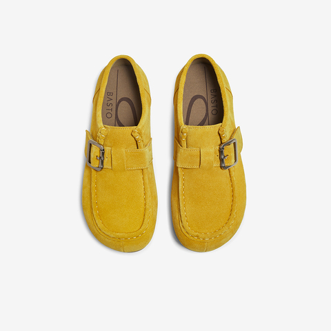 百思图2025秋季新款袋鼠鞋时尚户外休闲深口女单鞋UWK01CM5