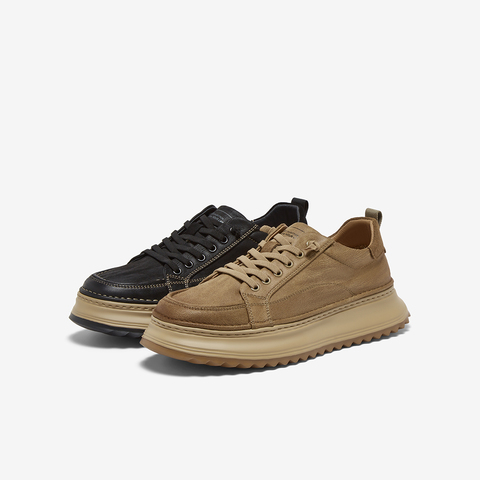 百思图2025秋季新款板鞋时尚潮流街头运动厚底男休闲鞋L3390CM5