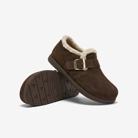 百思图2025冬季新款商场同款勃肯鞋时尚休闲加绒女单鞋D3565DM5