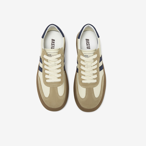 百思图2025秋季新款德训鞋时尚复古街头潮流男运动休闲鞋T280DCM5