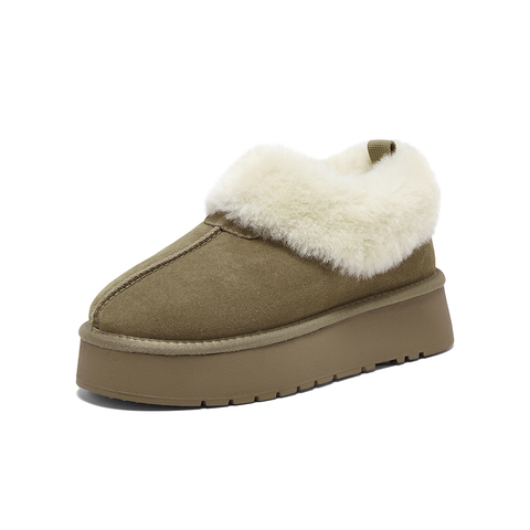 百思图2025冬季新款雪地靴时尚简约户外休闲厚底女短靴N8131DD5