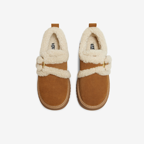 百思图2025冬季新款毛毛鞋棉鞋时尚户外加绒女休闲鞋DK990DM5