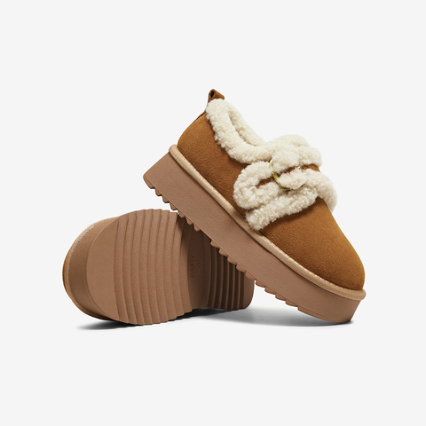 百思图2025冬季新款毛毛鞋棉鞋时尚户外加绒女休闲鞋DK990DM5