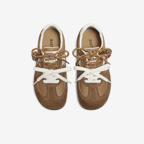 百思图2025秋季新款德训鞋时尚复古户外运动女休闲鞋A2565CM5