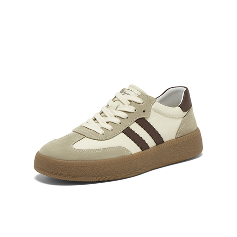 百思图2025秋季新款德训鞋时尚复古街头潮流男运动休闲鞋T280DCM5