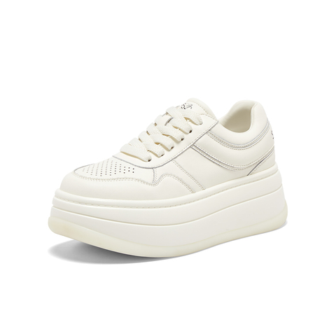 百思图2025秋季新款小白鞋时尚潮流街头运动厚底女休闲鞋CV186CM5