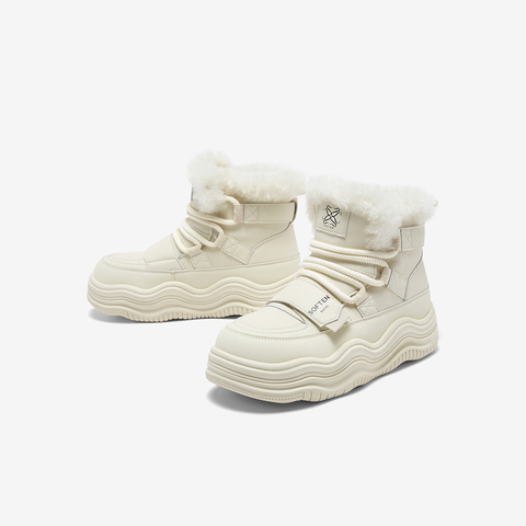 百思图2025冬季新款商场同款雪地靴时尚户外运动女短靴X5878DD5