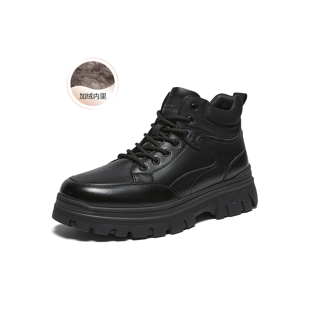 百思图2025冬季新款商场同款马丁靴时尚运动男短靴72388DD5