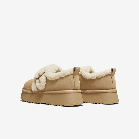 百思图2025冬季新款毛毛鞋棉鞋时尚户外加绒女休闲鞋DK990DM5