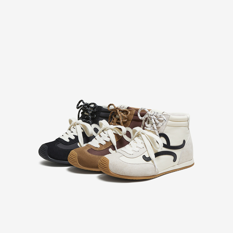 百思图2025冬季新款休闲靴时尚潮流复古运动女短靴D3357DD5