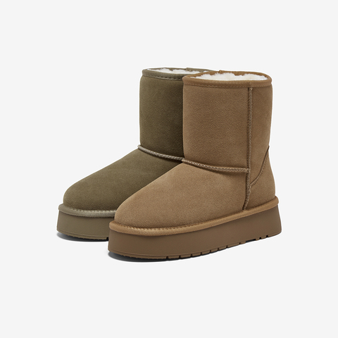 百思图2025冬季新款商场同款雪地靴时尚休闲厚底女短靴N8085DD5