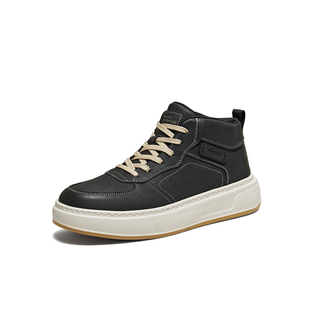 百思图2025冬季新款高帮板鞋时尚户外运动男休闲鞋55070DD5