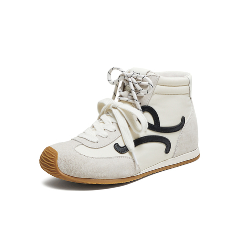 百思图2025冬季新款休闲靴时尚潮流复古运动女短靴D3357DD5