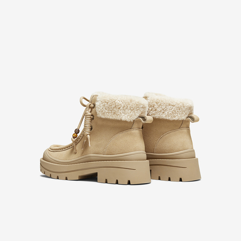 百思图2025冬季新款休闲靴时尚户外休闲运动女短靴DK819DD5