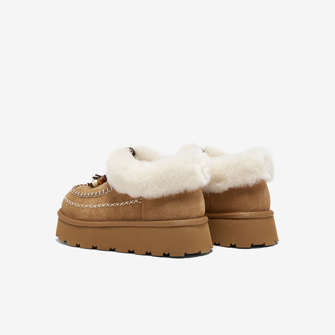 百思图2025冬季新款商场同款雪地靴休闲加绒保暖女短靴L0929DD5