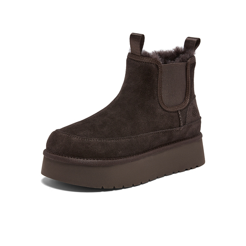 百思图2025冬季新款商场同款雪地靴时尚户外休闲女短靴D5856DD5