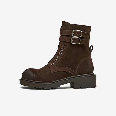 百思图2025冬季新款商场同款休闲靴时尚潮流运动女短靴W3021DD5