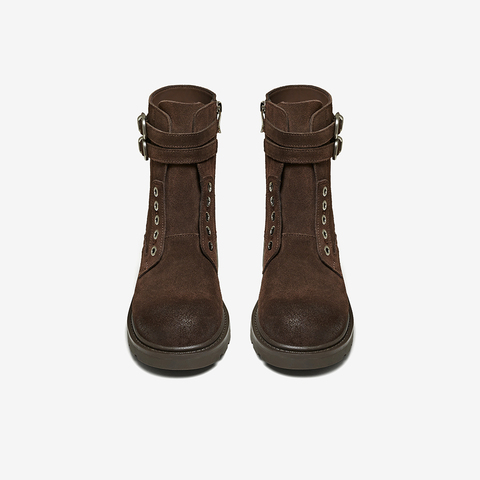 百思图2025冬季新款商场同款休闲靴时尚潮流运动女短靴W3021DD5