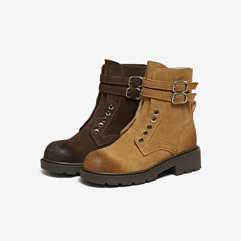 百思图2025冬季新款商场同款休闲靴时尚潮流运动女短靴W3021DD5