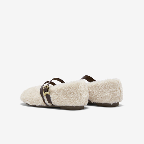 百思图2025冬季新款毛毛鞋时尚简约加绒保暖女单鞋F1812DQ5