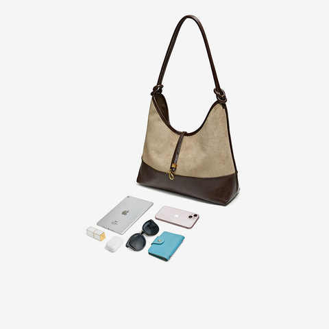 百思图2025冬季新款商场同款托特包时尚大容量单肩包TY100DX5