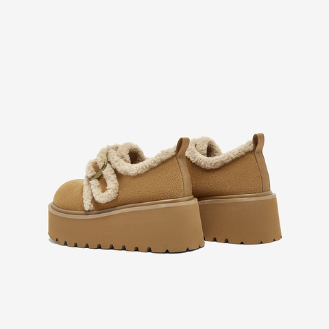 百思图2025冬季新款毛毛鞋棉鞋时尚户外运动女休闲鞋L1928DM5