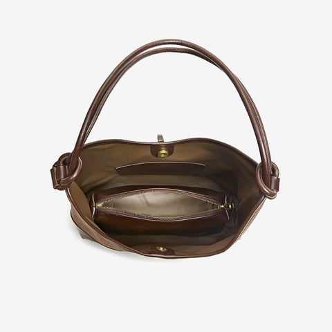 百思图2025冬季新款商场同款托特包时尚大容量单肩包TY100DX5