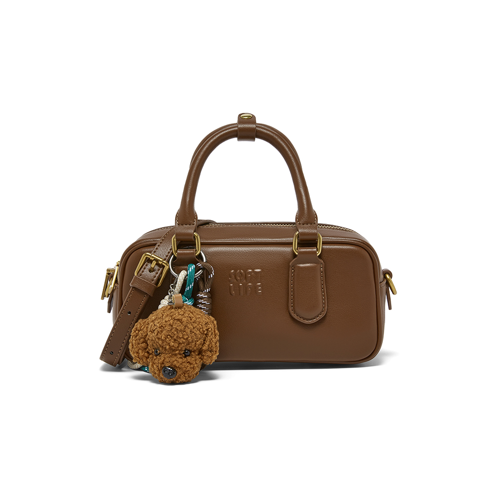 百思图2025冬季新款商场同款波士顿包时尚复古斜挎包女TY097DX5