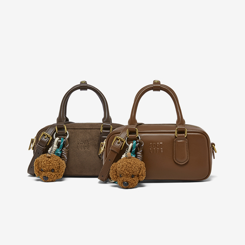 百思图2025冬季新款商场同款波士顿包时尚复古斜挎包女TY097DX5