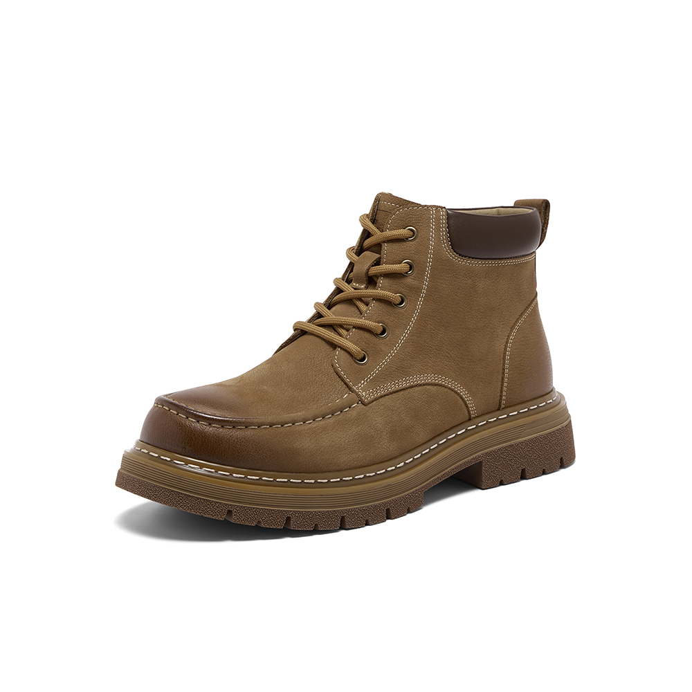 百思图2025冬季新款商场同款马丁靴时髦工装男短靴WF519DD5