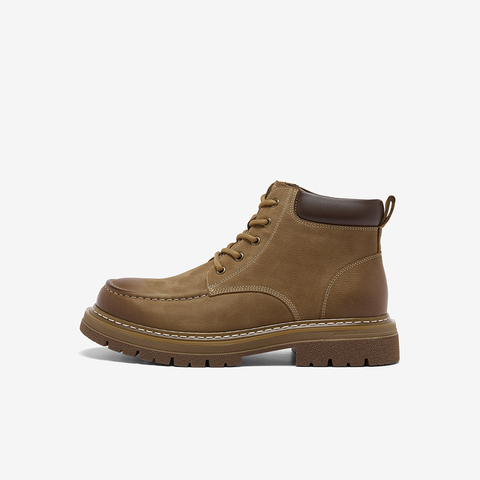 百思图2025冬季新款商场同款马丁靴时髦工装男短靴WF519DD5