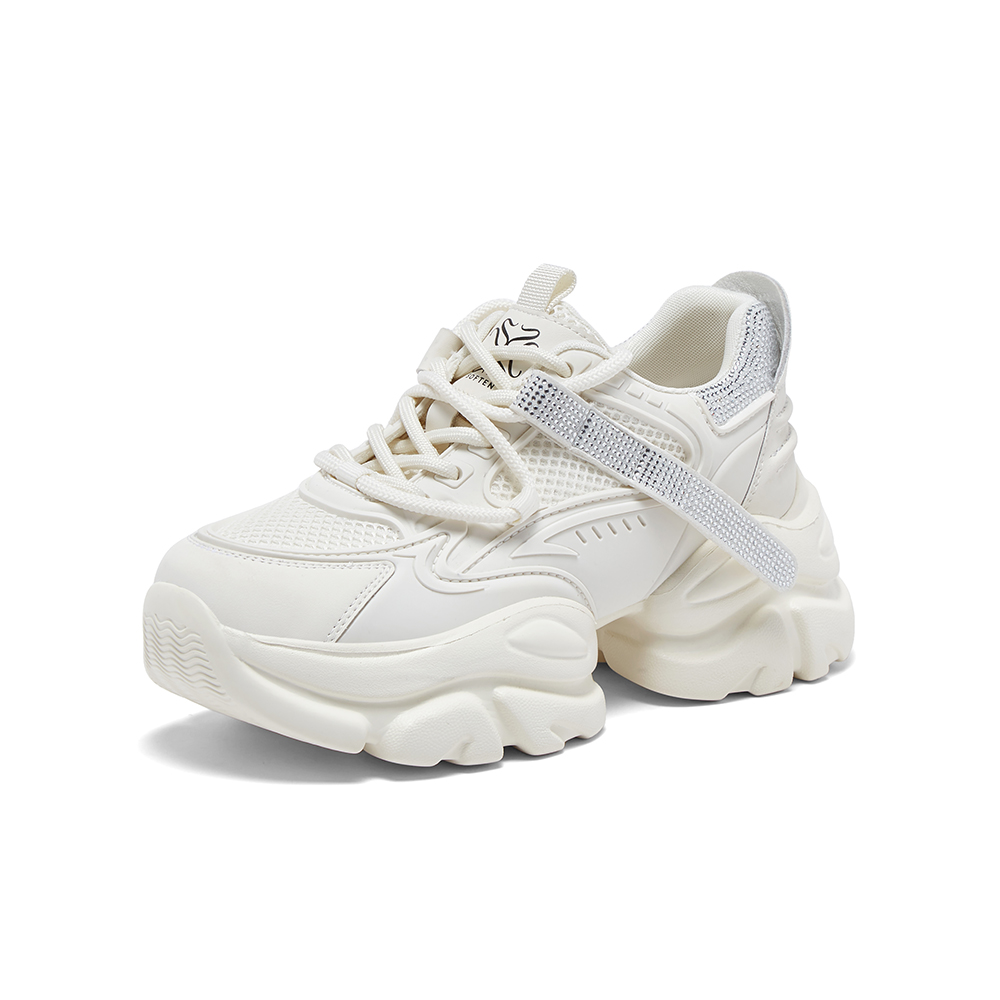 百思图2025秋季新款老爹鞋时尚户外运动厚底增高女休闲鞋D3717CM5