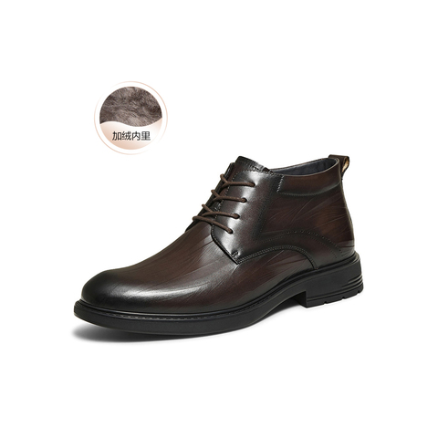 百思图2025冬季新款商场同款休闲皮鞋时尚商务男鞋61101DD5