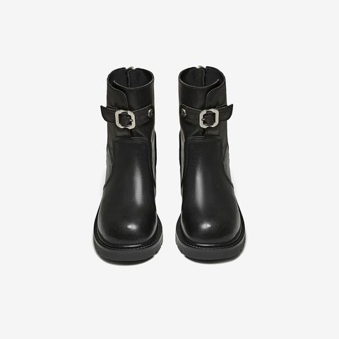 百思图2025冬季新款商场同款休闲靴时尚简约女短靴W8271DD5