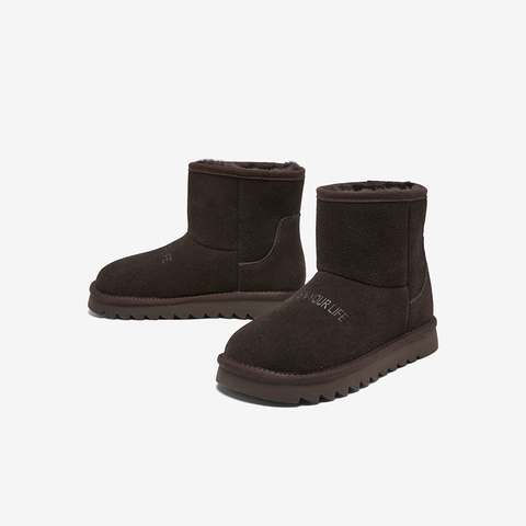 百思图2025冬季新款商场同款雪地靴简约休闲保暖女短靴D6051DD5