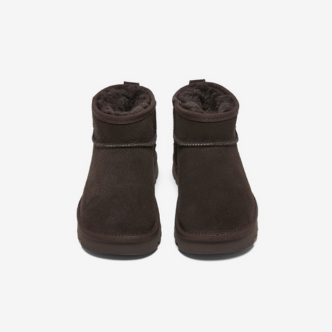 百思图2025冬季新款商场同款雪地靴时尚简约保暖女短靴D6052DD5