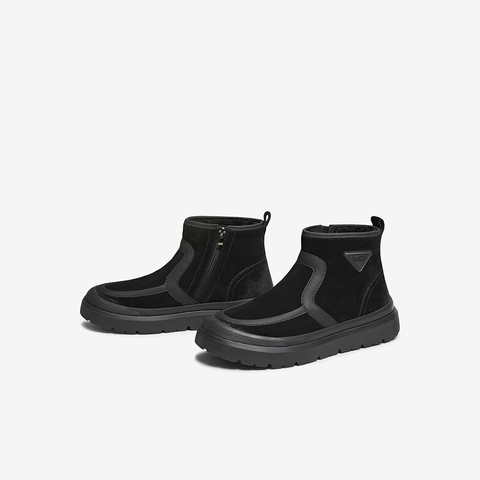 百思图2025冬季新款商场同款雪地靴简约休闲男短靴13531DD5