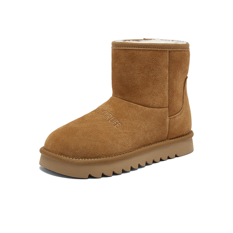 百思图2025冬季新款商场同款雪地靴简约休闲保暖女短靴D6051DD5